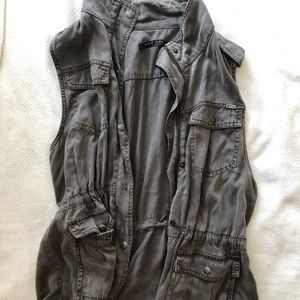 Max studio grey denim vest